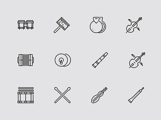 100 枚音乐器材图标素材之家精选sketch素材