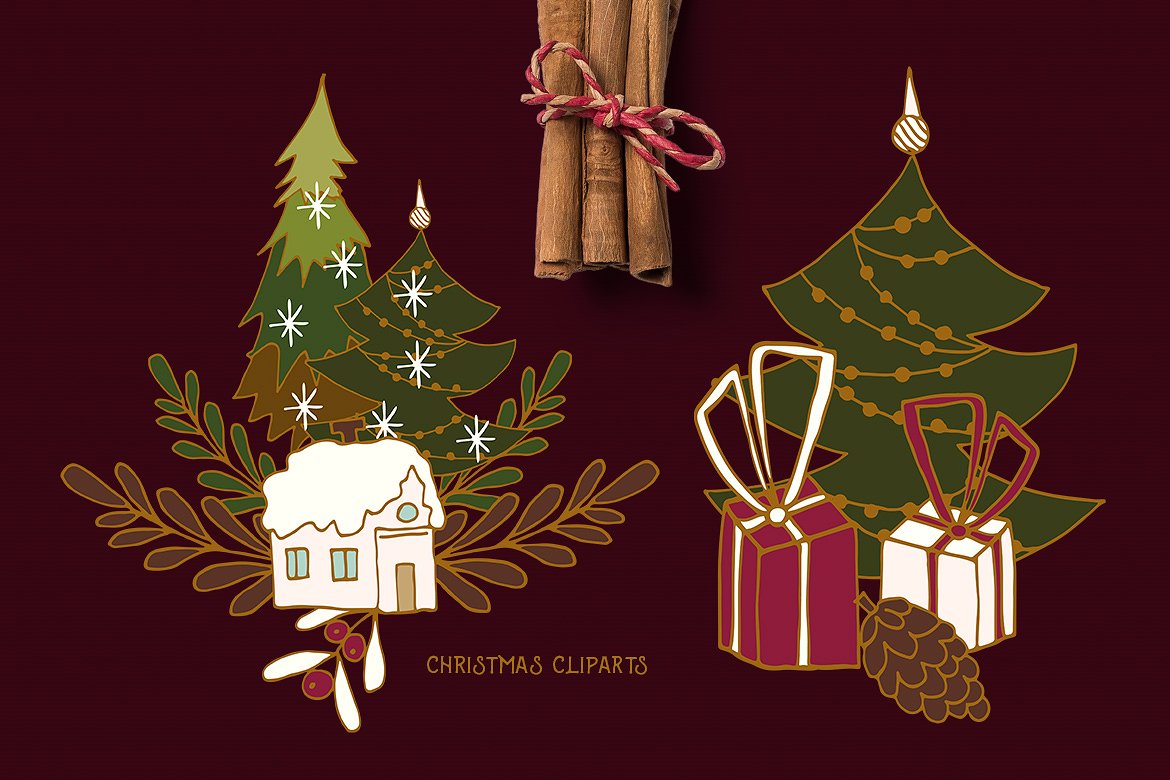 圣诞节剪贴画矢量素材合辑下载[jpg,png,eps]插图(2)