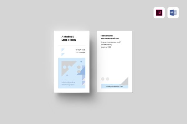 竖版企业名片设计模板 Business Card