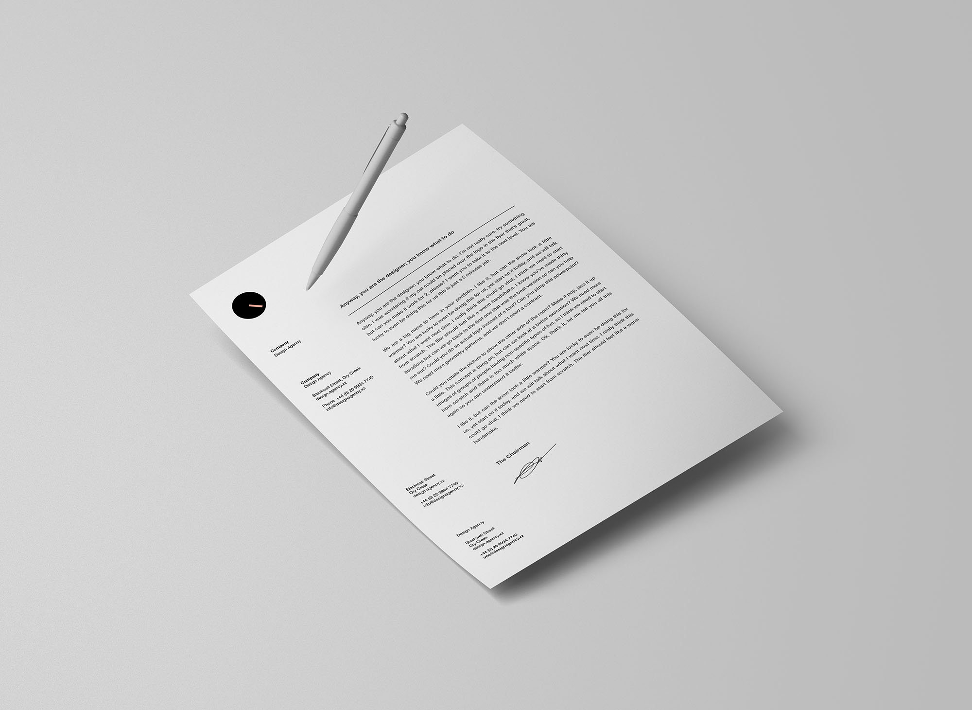PSD信纸信头设计样机模板 PSD Letterhead Mockup插图