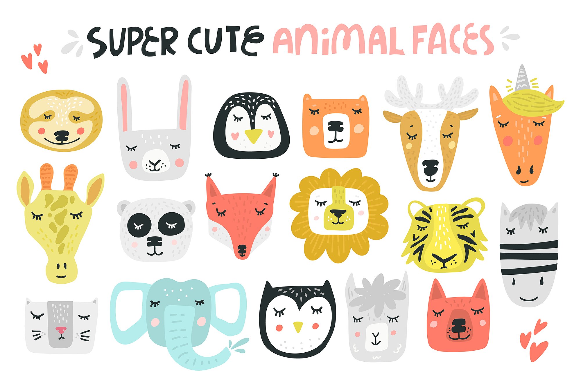 动物王国可爱手绘插画 Animal Kingdom – Nursery Art插图(1)