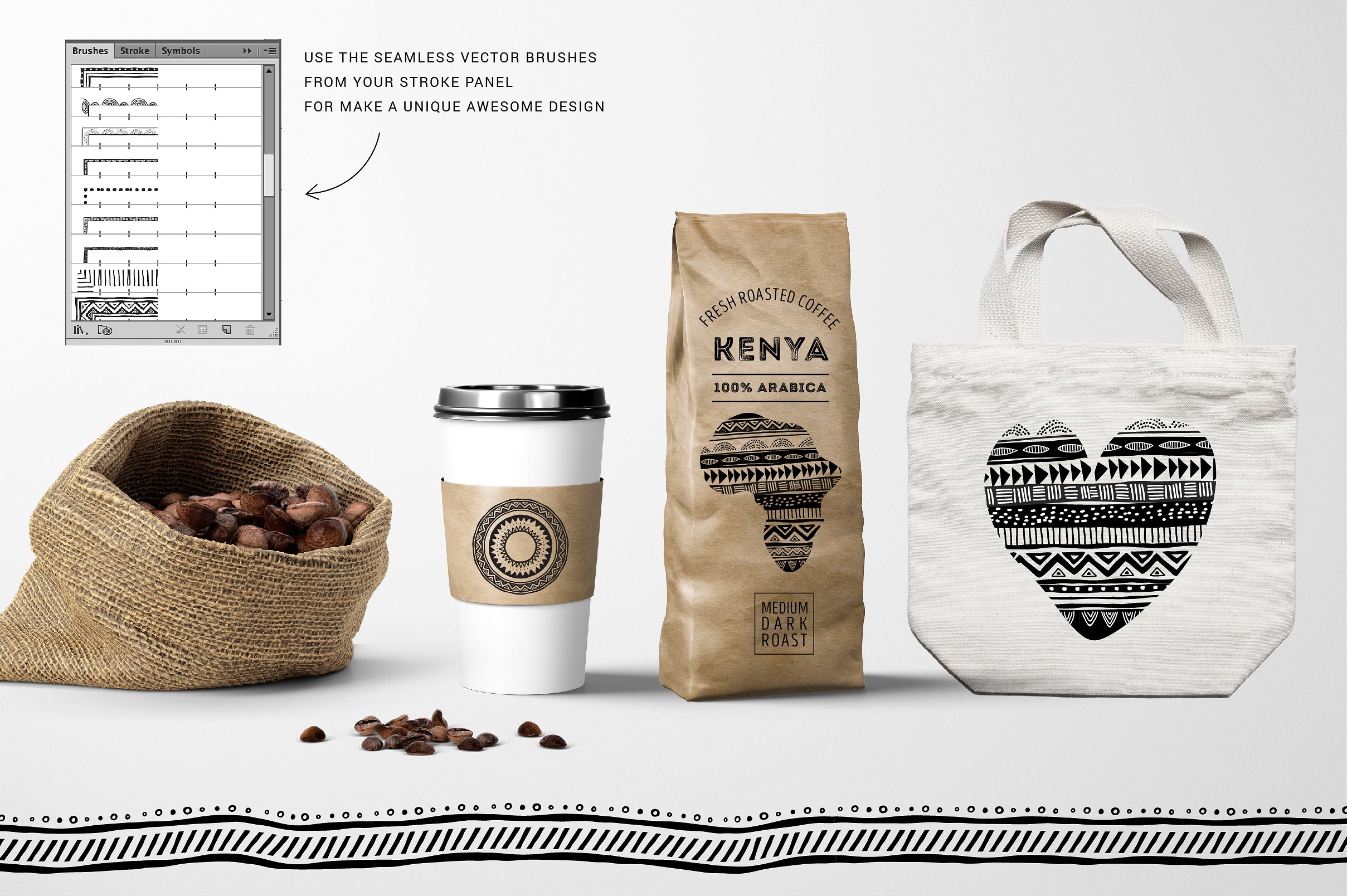 非洲梦系列工艺品设计素材包 African dream – patterns and brushes插图(1)