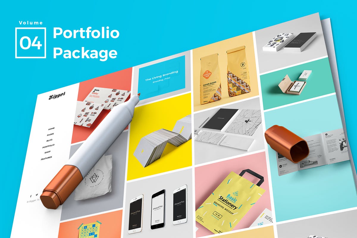 产品目录/作品集展示网站着陆页设计UI模板V4 Web Portfolio Vol 04插图