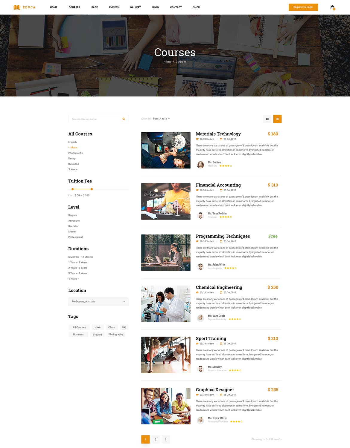 在线教育&网络课程主题网站设计PSD模板 EDUCA | Multiconcept Education & Courses PSD Templ插图(5)