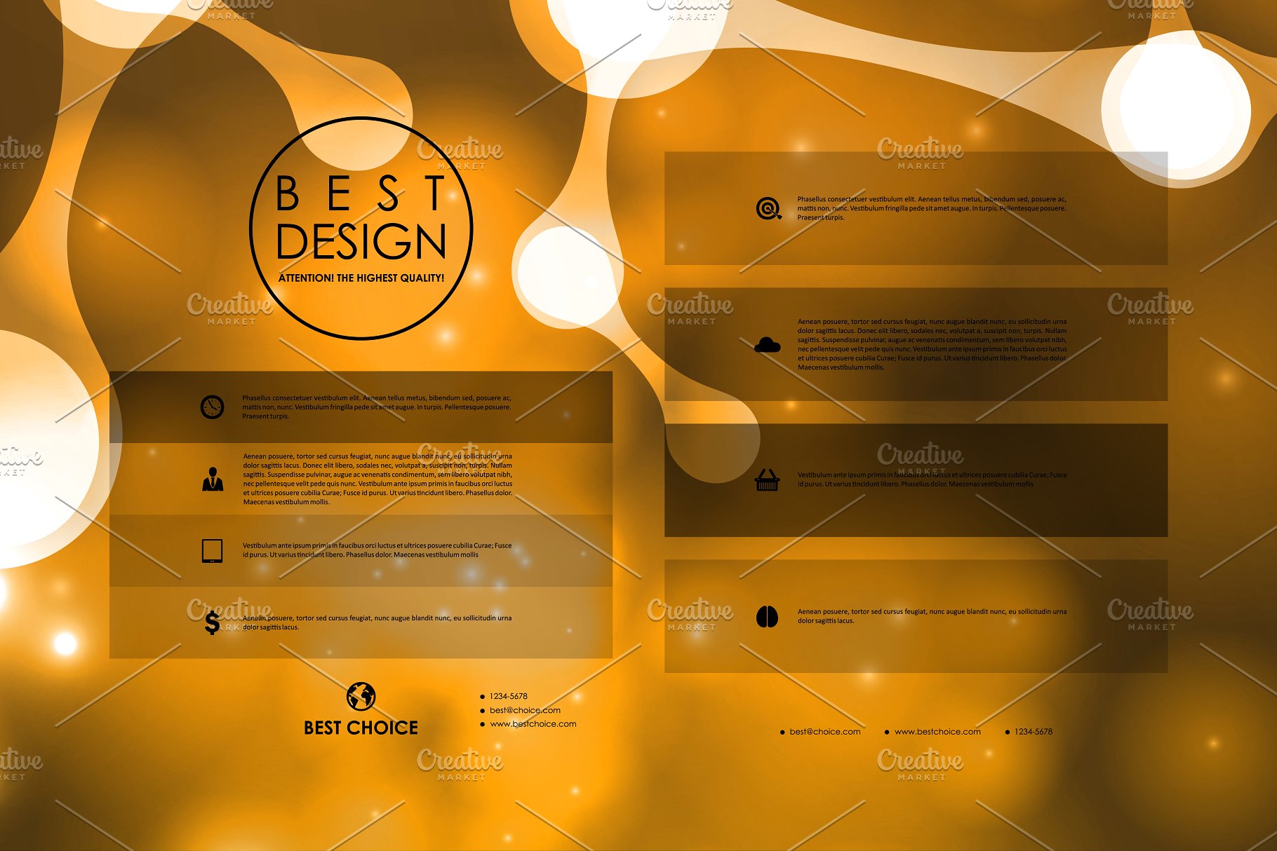 抽象图形蓝色背景小册子模板 Set of Abstract Brochures插图(2)