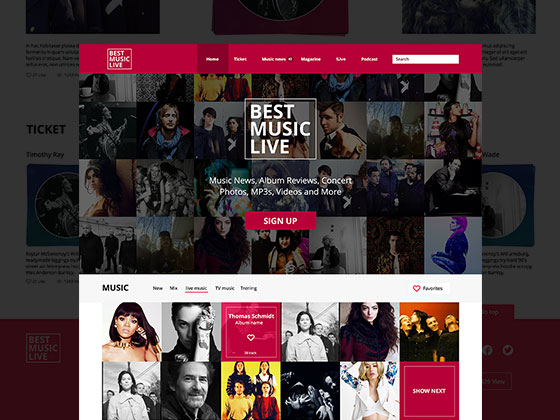 音乐网站模板素材之家精选sketch素材