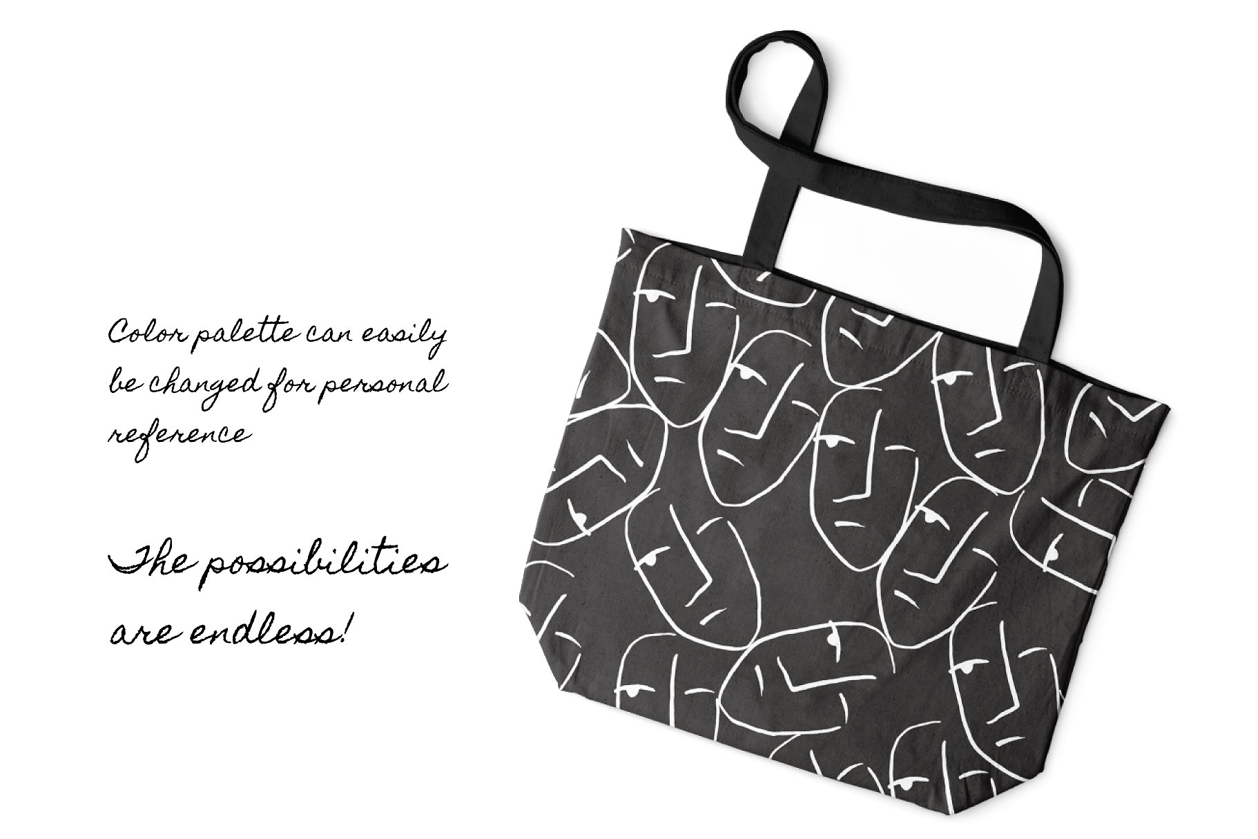 现代手绘人脸线条无缝背景 Hand Drawn Faces | Boards + Patterns插图(7)