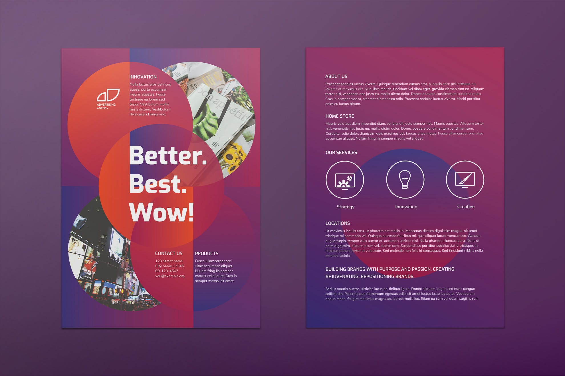 广告代理公司宣传推广海报传单设计模板 Advertising Agency Flyer插图(1)