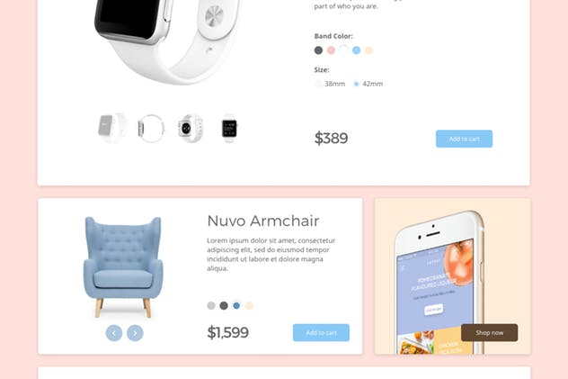 精心制作适用于Adobe XD的UI/UX应用设计套件。 Dreamy UI Kit for Adobe XD插图(2)