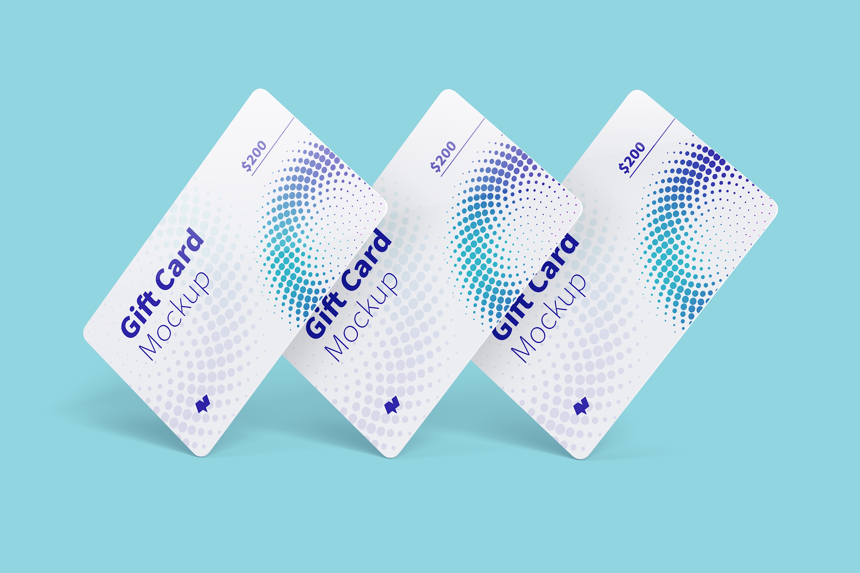 礼品积分卡设计图片预览样机06 Gift Card Mockup 06插图(3)