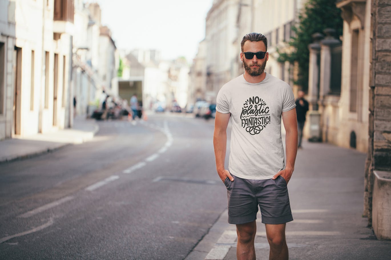 男士T恤服装设计模特上身效果图样机合集v05 T-Shirt Mockup Collection 05插图(1)