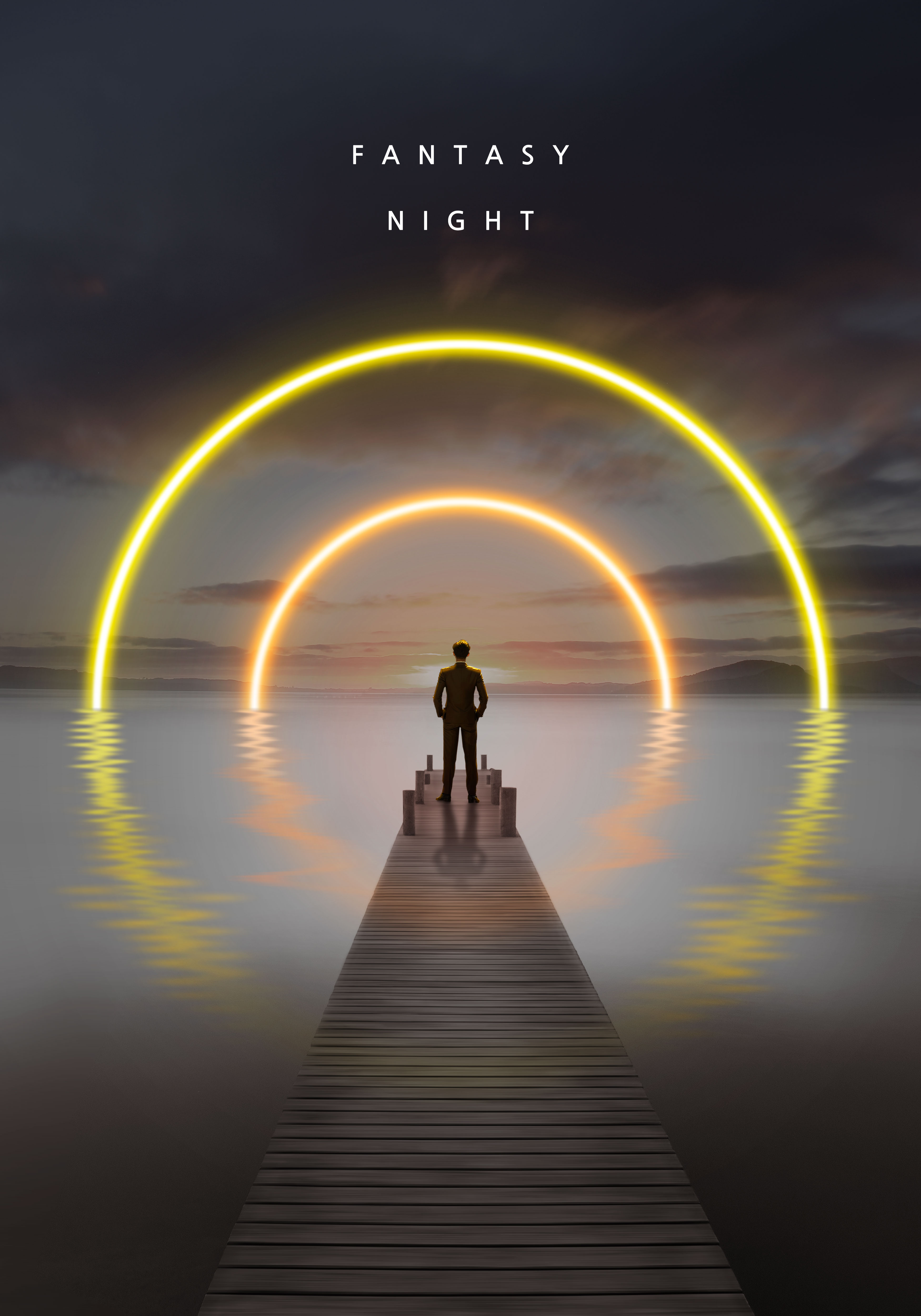 “梦幻之夜”几何霓虹图形创意海报素材合集V2插图(2)