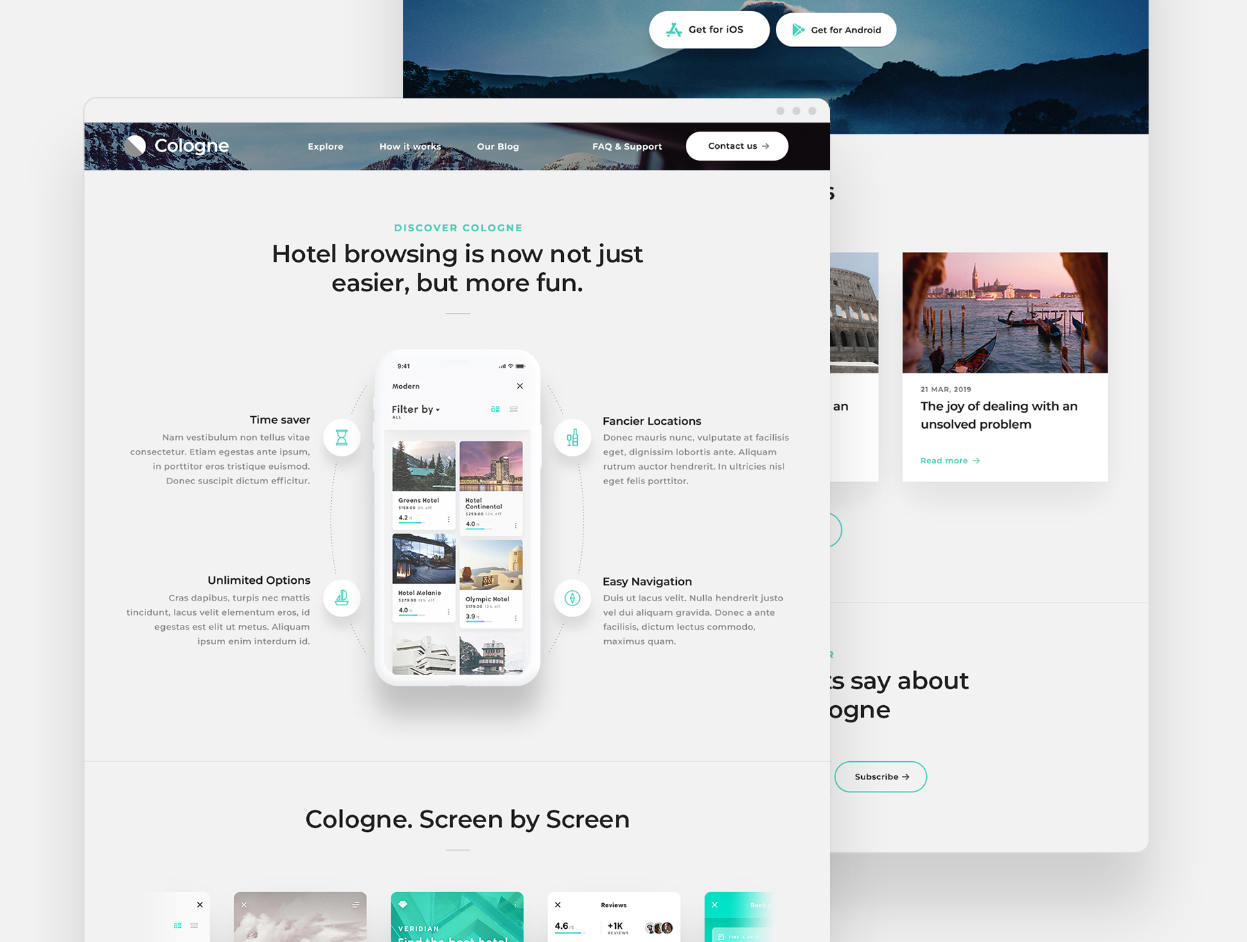 素材库下午茶：响应式旅行APP产品官网网页模板下载插图(2)