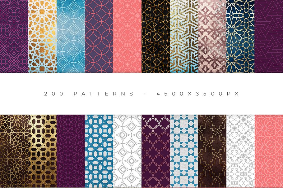 伊斯兰教艺术风格几何图案纹理合集 Geometric Patterns Islamic Ed.插图(11)