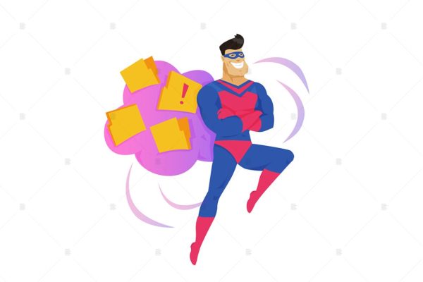 安全云存储隐喻扁平化矢量插画素材库精选素材 Secure cloud storage metaphor flat illustration