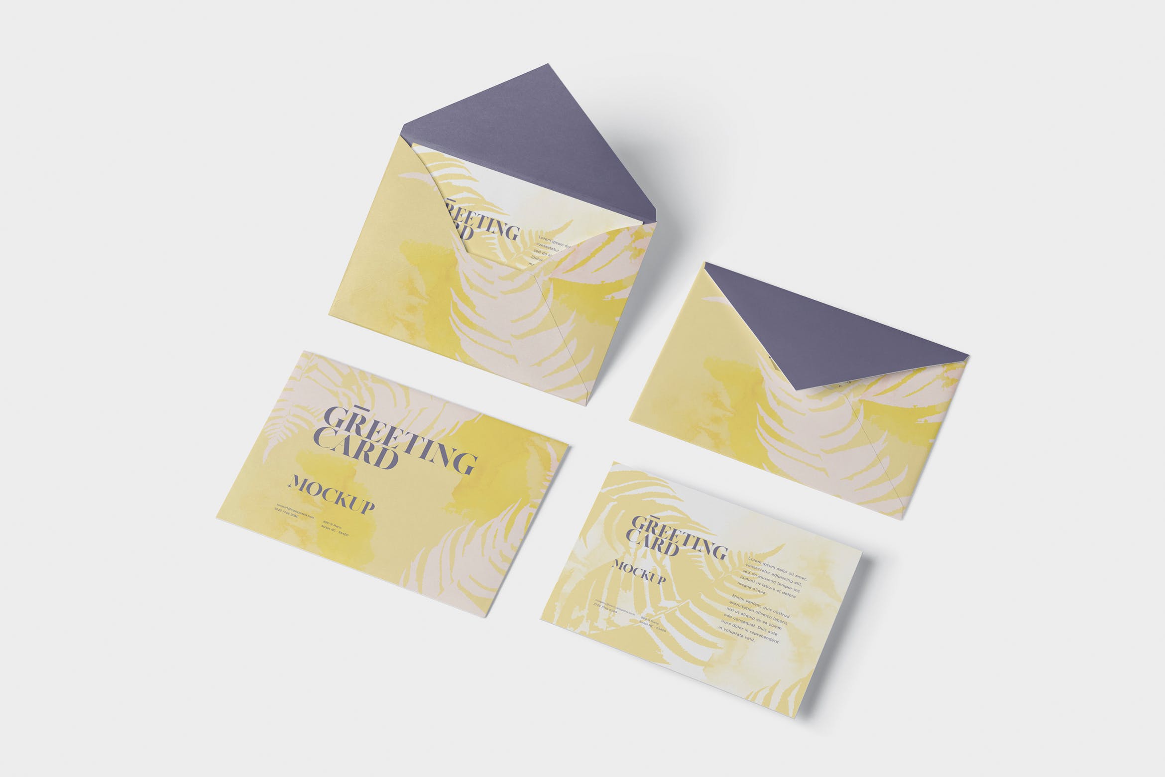 高端企业信封&贺卡设计图素材库精选 Greeting Card Mockup with Envelope – A6 Size插图