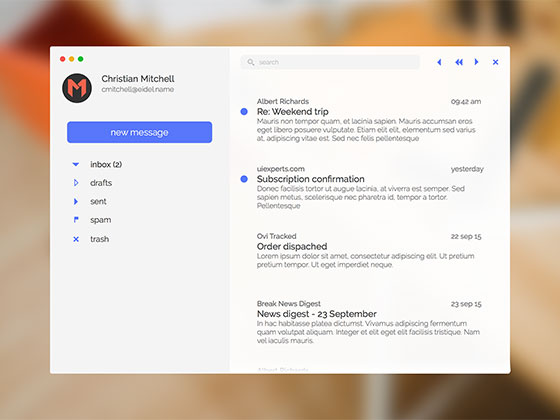 Minimal Mail App for Mac素材之家精选sketch素材
