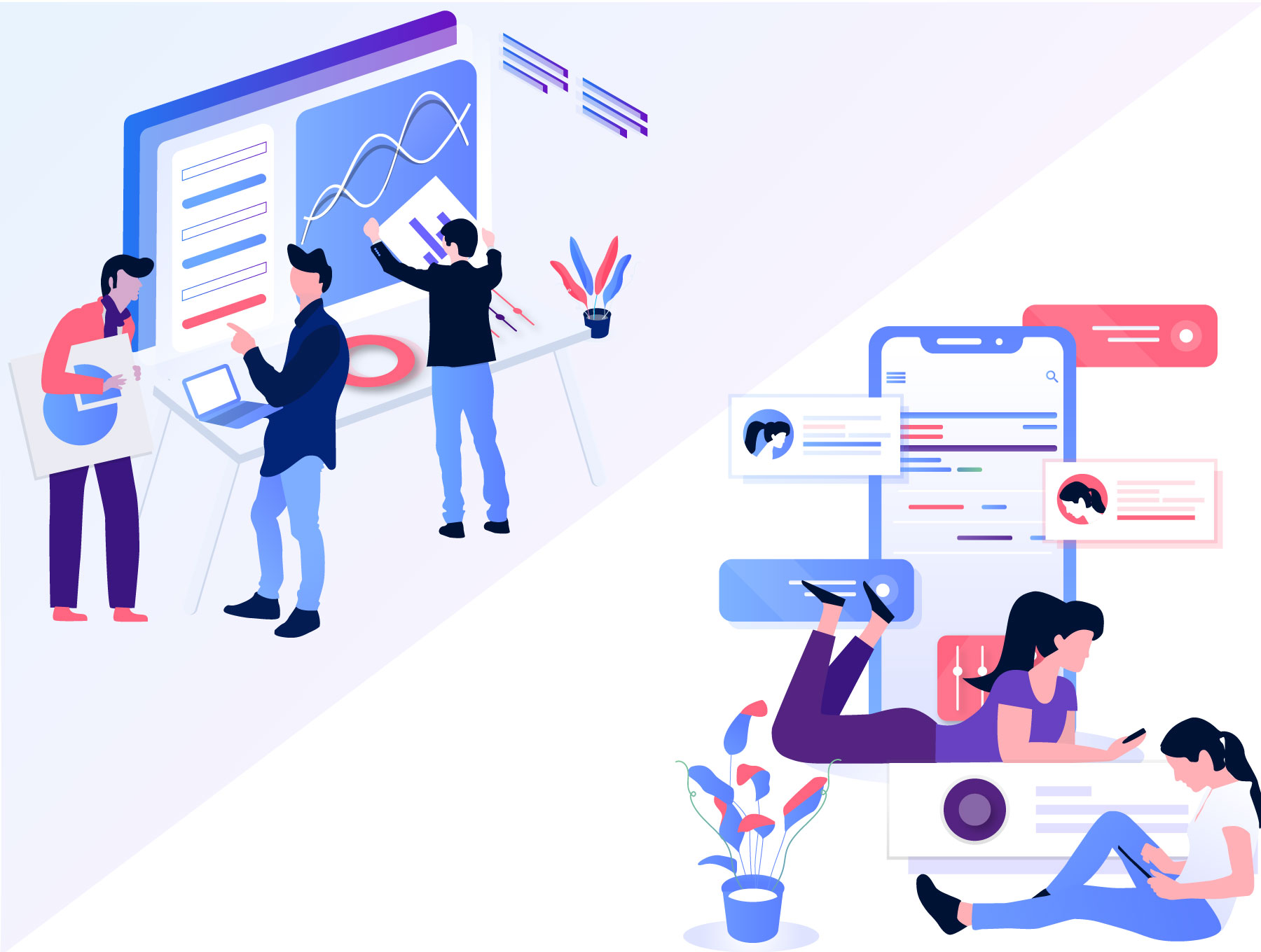 互联网市场营销插画图下载[Ai]插图