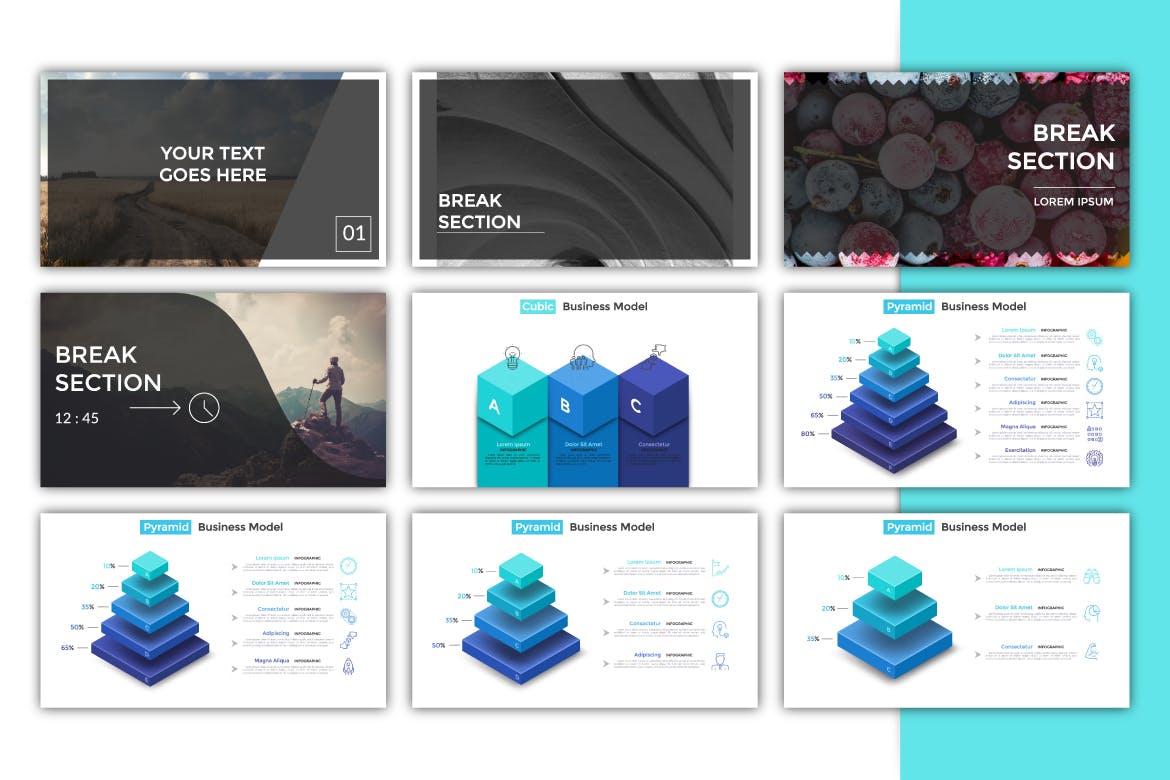 高端企业宣传PPT幻灯片设计模板下载 My Slides For Powerpoint插图(4)