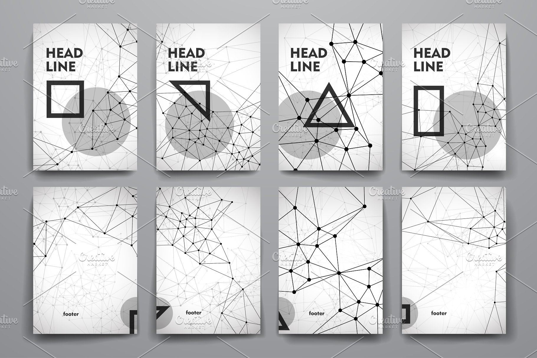 分子结构抽象图形背景小册子模板 Molecular brochures插图(7)