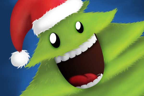 可爱设计风格圣诞树设计PSD分层模板 Christmas Tree