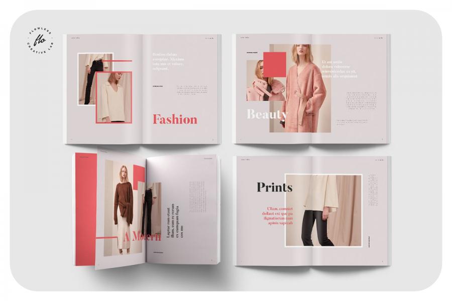 杏仁色时装设计图册模板插图(1)