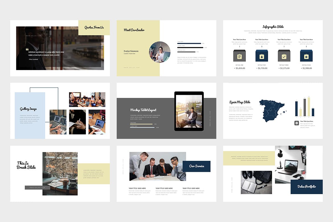 IT科技项目启动主题素材库精选PPT模板 Delua : Tech Startup Powerpoint插图(3)