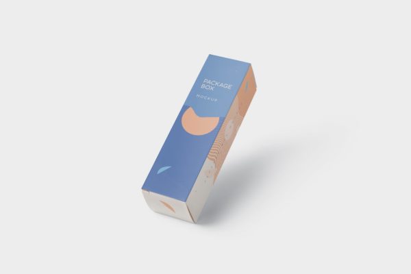 长矩形包装盒外观设计素材库精选 Package Box Mock-Up – Long Rectangle Shape