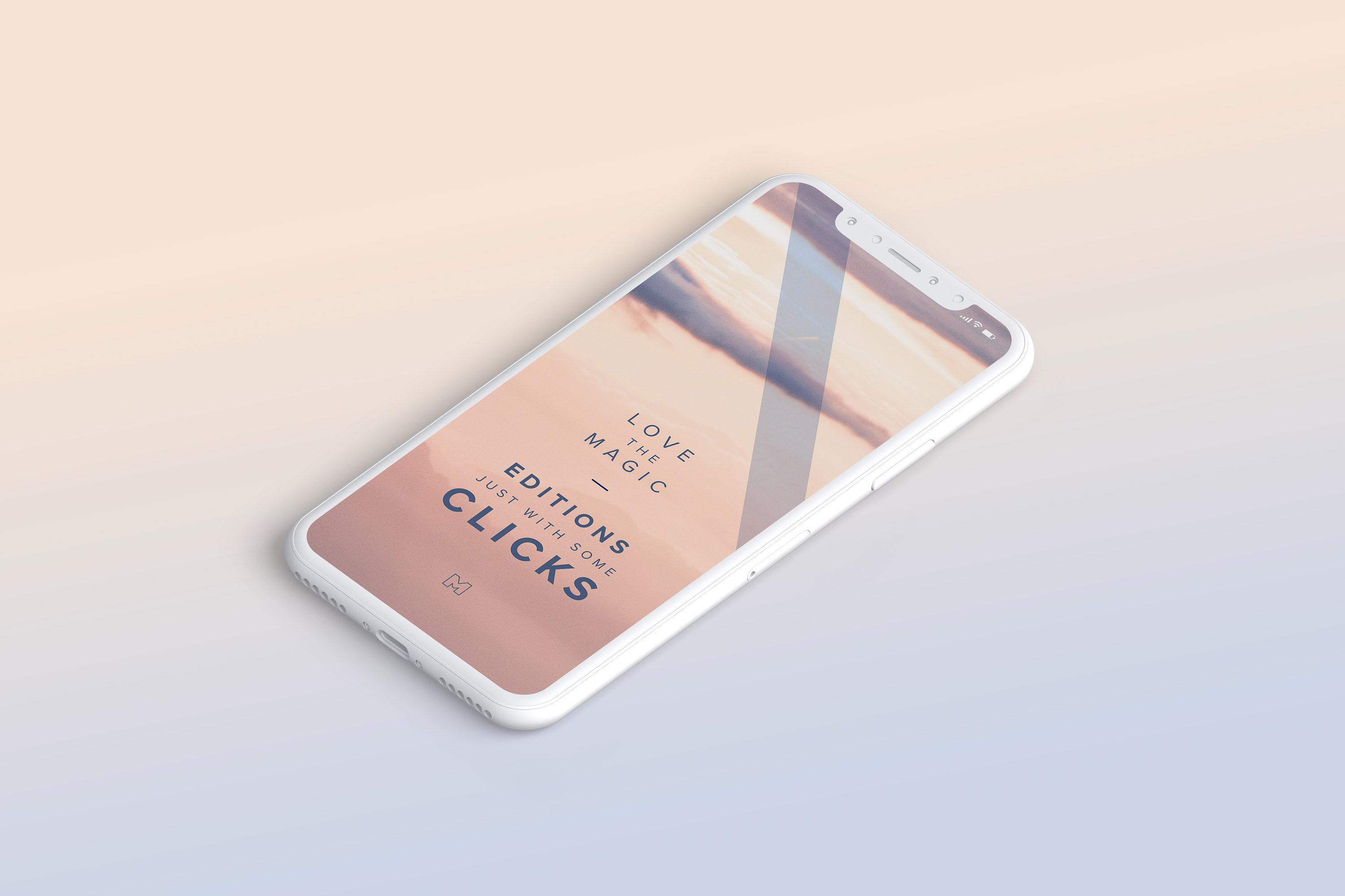 多个iPhone X智能手机屏幕等距平铺视觉样机模板 Clay iPhone X Mockup 02插图(7)