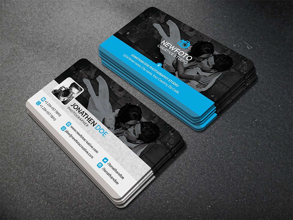 20个不同风格的适合高端摄影师的名片设计卡片邀请函设计模板插图(12)