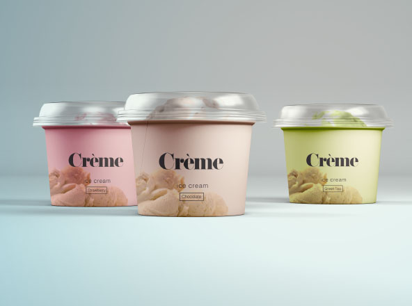 迷你冰淇淋杯外观设计图样机PSD模板 Mini Ice Cream Cup Mockups – PSD