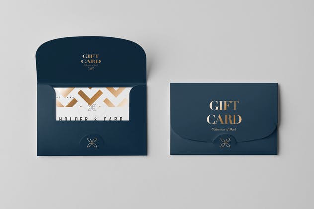 高端商务礼品券邀请函卡片样机模板 Holder & Card Mock-Up插图(6)