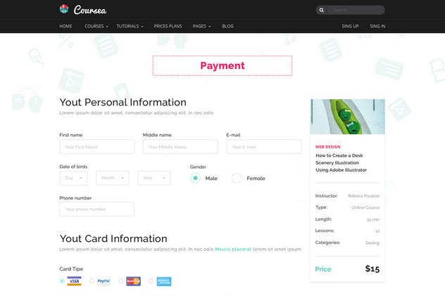 在线教育&线上培训网站PSD模板 Coursea – Online Tutorials & Courses Template插图(12)