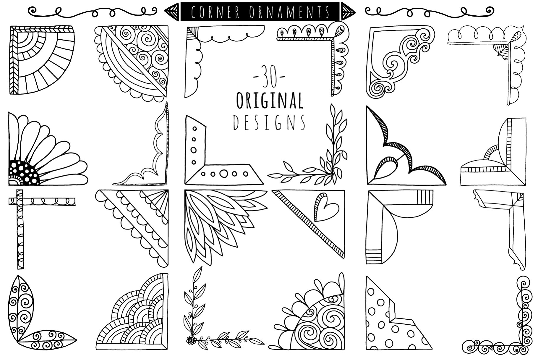 涂鸦手绘边框和框架 Hand-Drawn Borders & Frame Doodles插图(1)