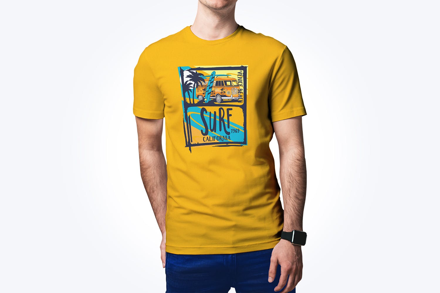 男士T恤模特上身效果样机模板v10 T-Shirt Mockup 10插图(1)