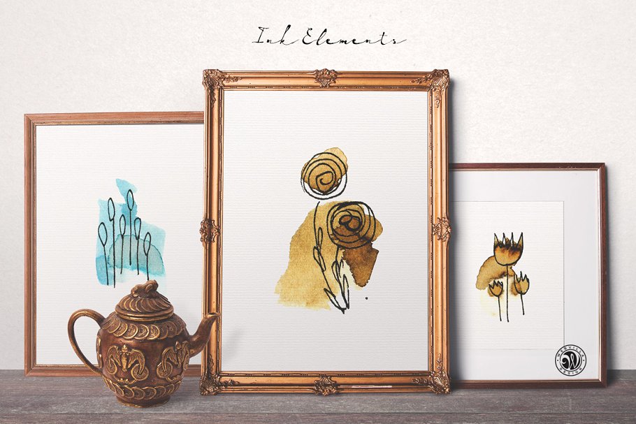 水彩墨水元素 Ink Elements with Watercolor插图(2)