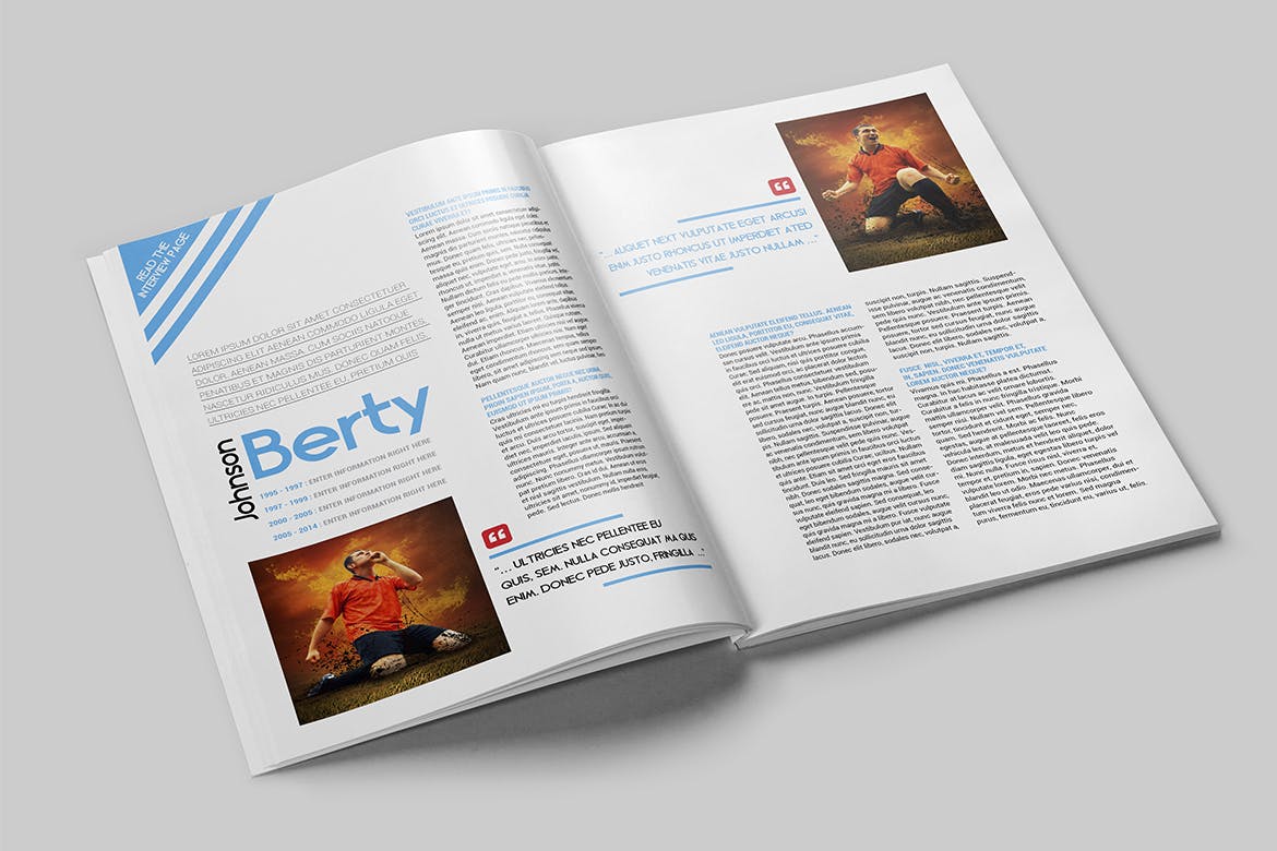 体育赛事素材库精选杂志排版设计模板 Magazine Template插图(3)