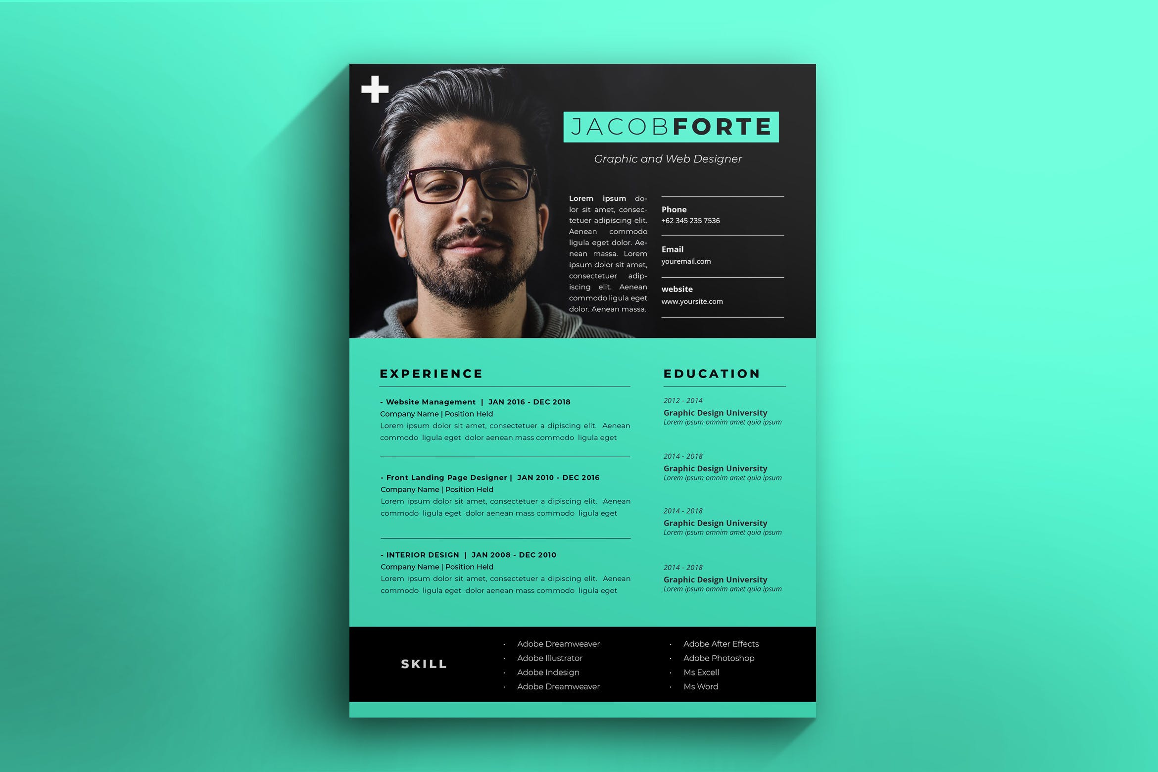 巨幅大头照Banner素材库精选简历模板v78 CV Resume Vol. 78插图