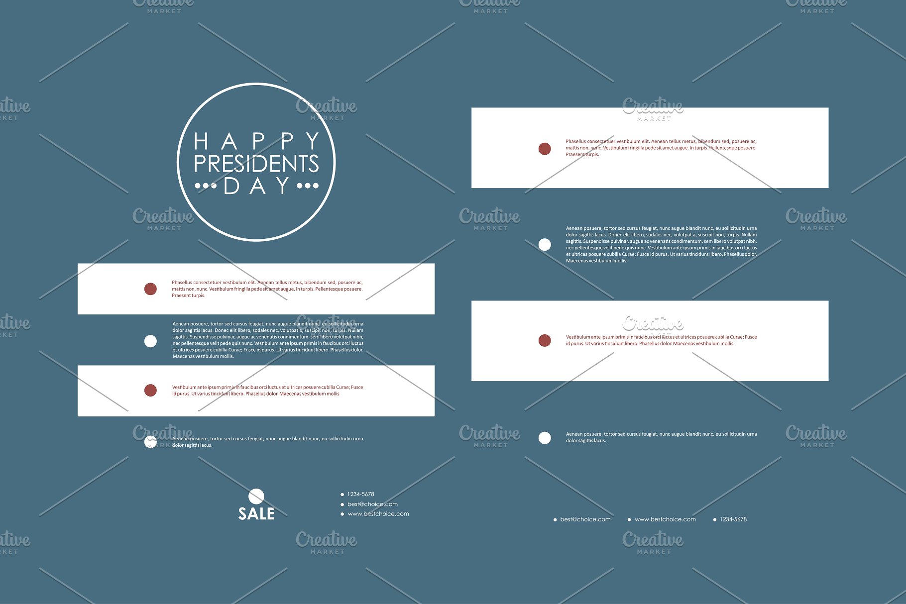 美国“总统日”主题小册子模板 President’s Day brochures插图(2)