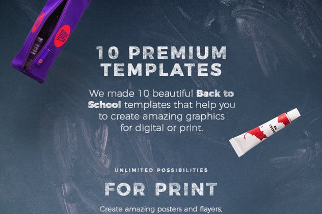 开学季校园主题场景巨无霸广告模板 Back To School – 10 Premium Hero Image Templates插图(1)