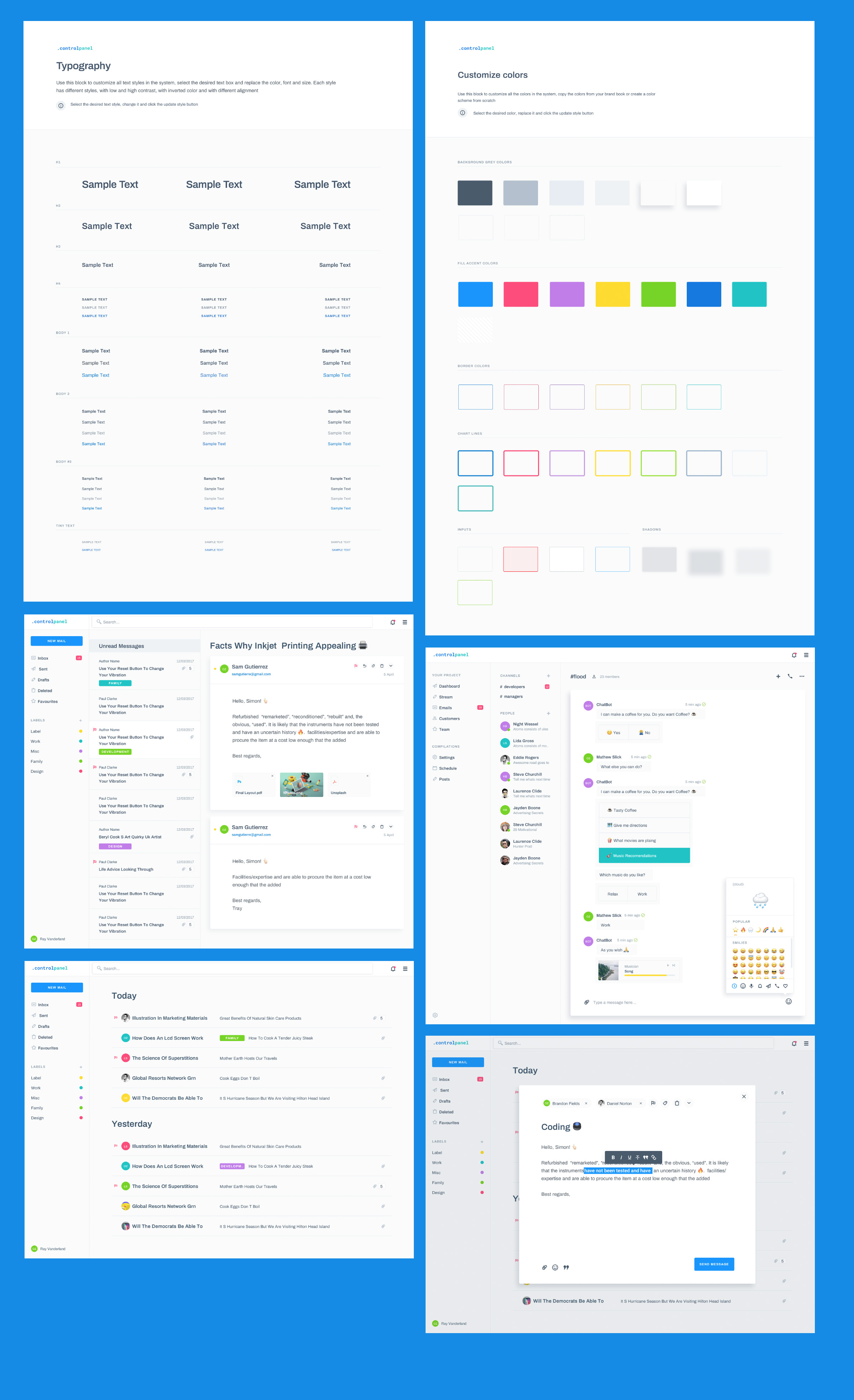 免费网站后台控制面板UI套件 .controlpanel – Design System插图