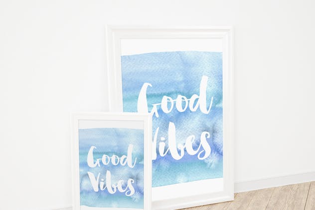 蓝色手绘水彩背景纹理套装 Blue Watercolor Textures插图(5)