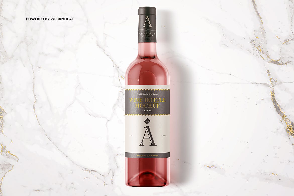 洋酒/葡萄酒酒瓶外观设计效果预览样机 Wine Bottle Mockup插图(12)