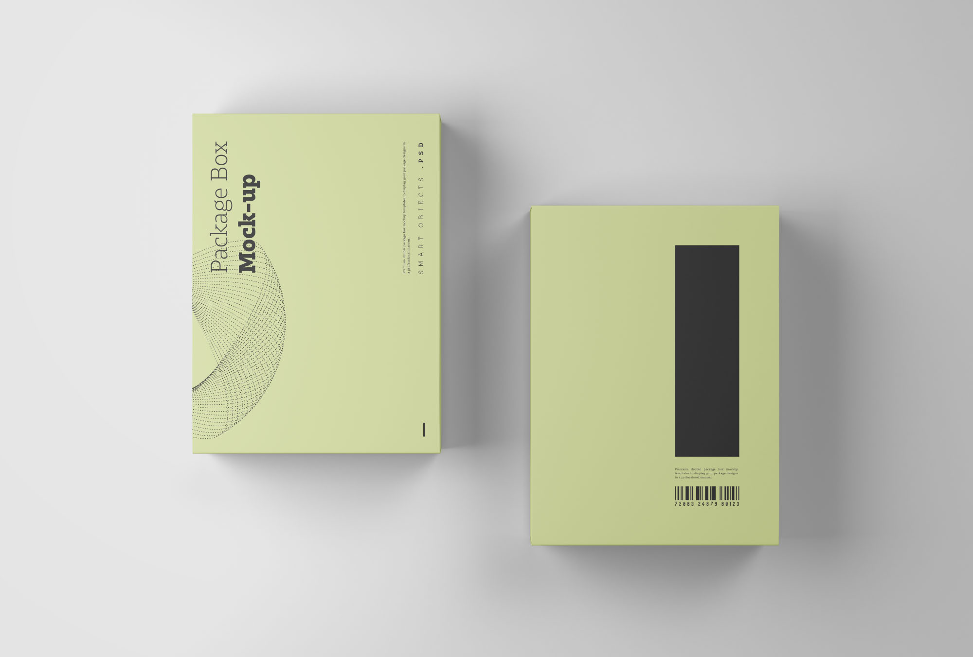 产品包装盒定制设计俯视图样机模板 Package Box Mockup Top View插图(1)