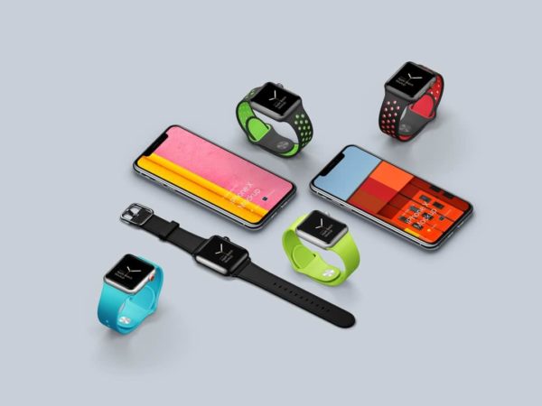 超级主流桌面&amp;移动设备样机系列：Apple Watch 智能手表样机 [兼容PS,Sketch;共2.92GB]