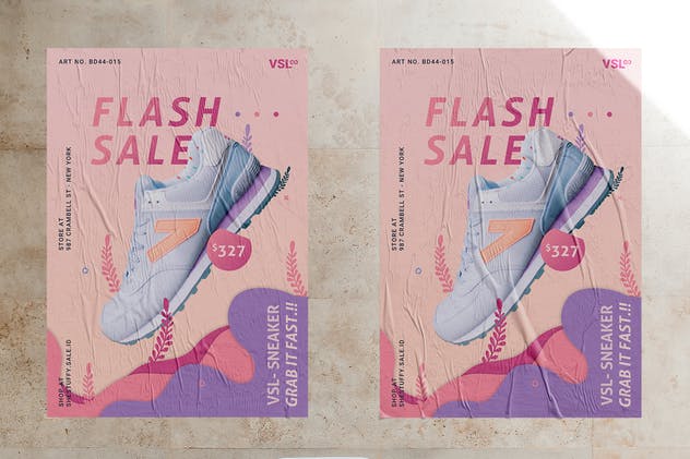 运动鞋单品发布海报设计模板 Sneakers Poster插图(2)