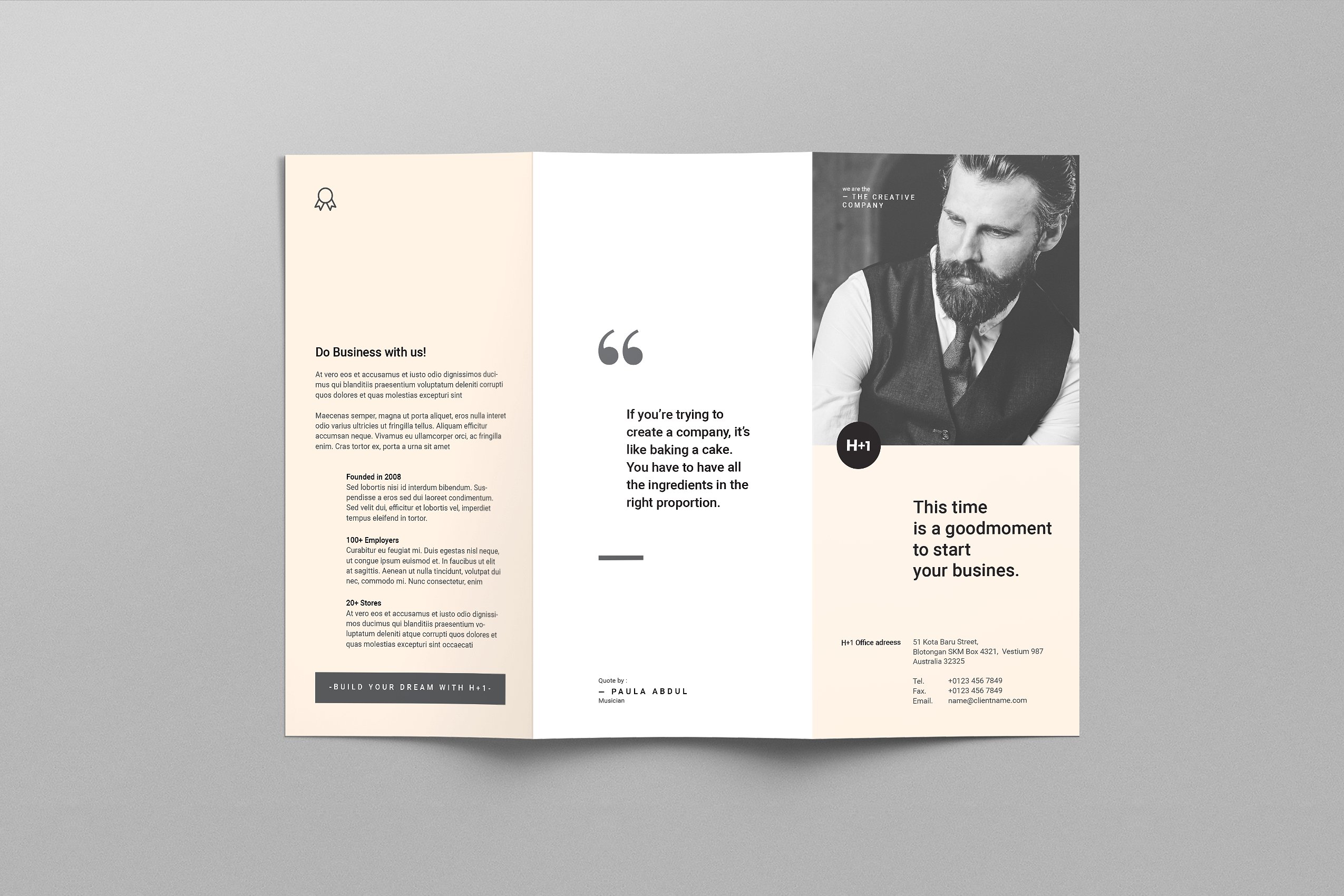 创意和干净的商业三栏式小册子插图(5)