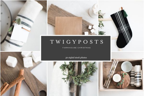 朴素圣诞主题场景样机背景 Farmhouse Christmas Stock Photos