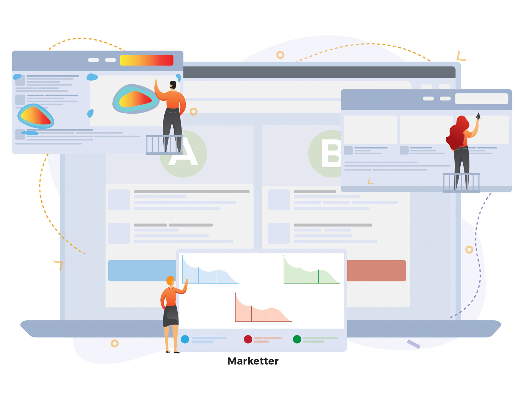 互联网CRM业务概念扁平化风格插画下载[Ai]插图(3)