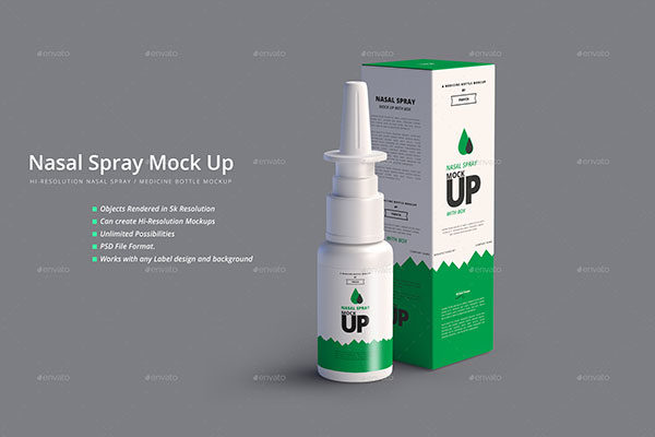 鼻腔喷雾剂容器展示样机 Nasal Spray Mock Up [psd]